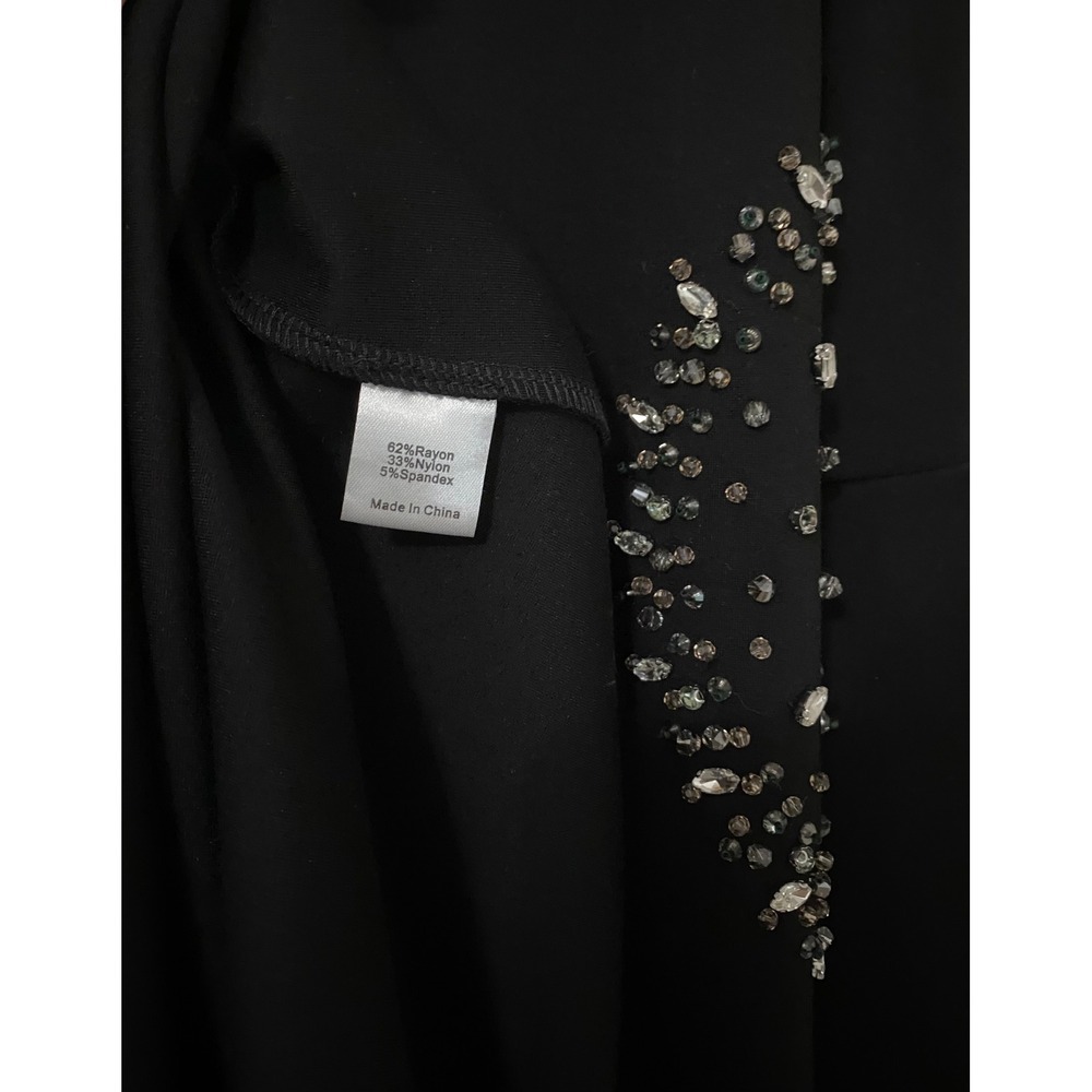 Tuckernuck Embellished Farrow Dress Large Black Rhinestone Cocktail Party Glam - Picture 15 of 16